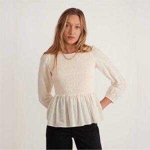 Marine Layer Cream Blouse